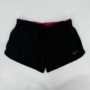 Nike Black & Pink Athletic Shorts Small Running Spandex Lined Drawstring Elastic